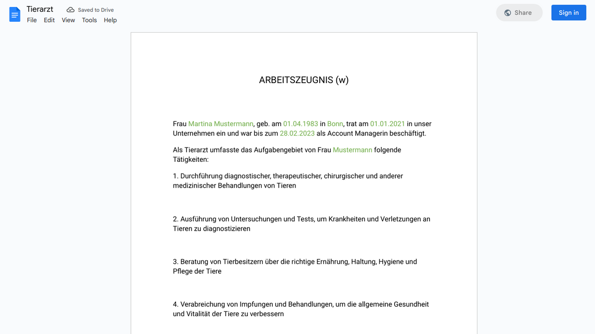 Arbeitszeugnis-Tierarzt – Simply Download