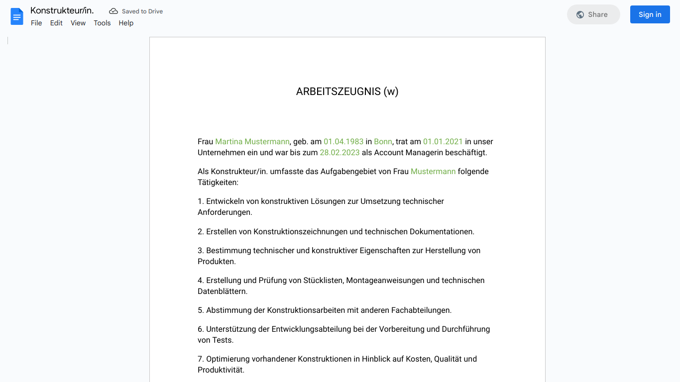 Arbeitszeugnis-Konstrukteur/in. – Simply Download