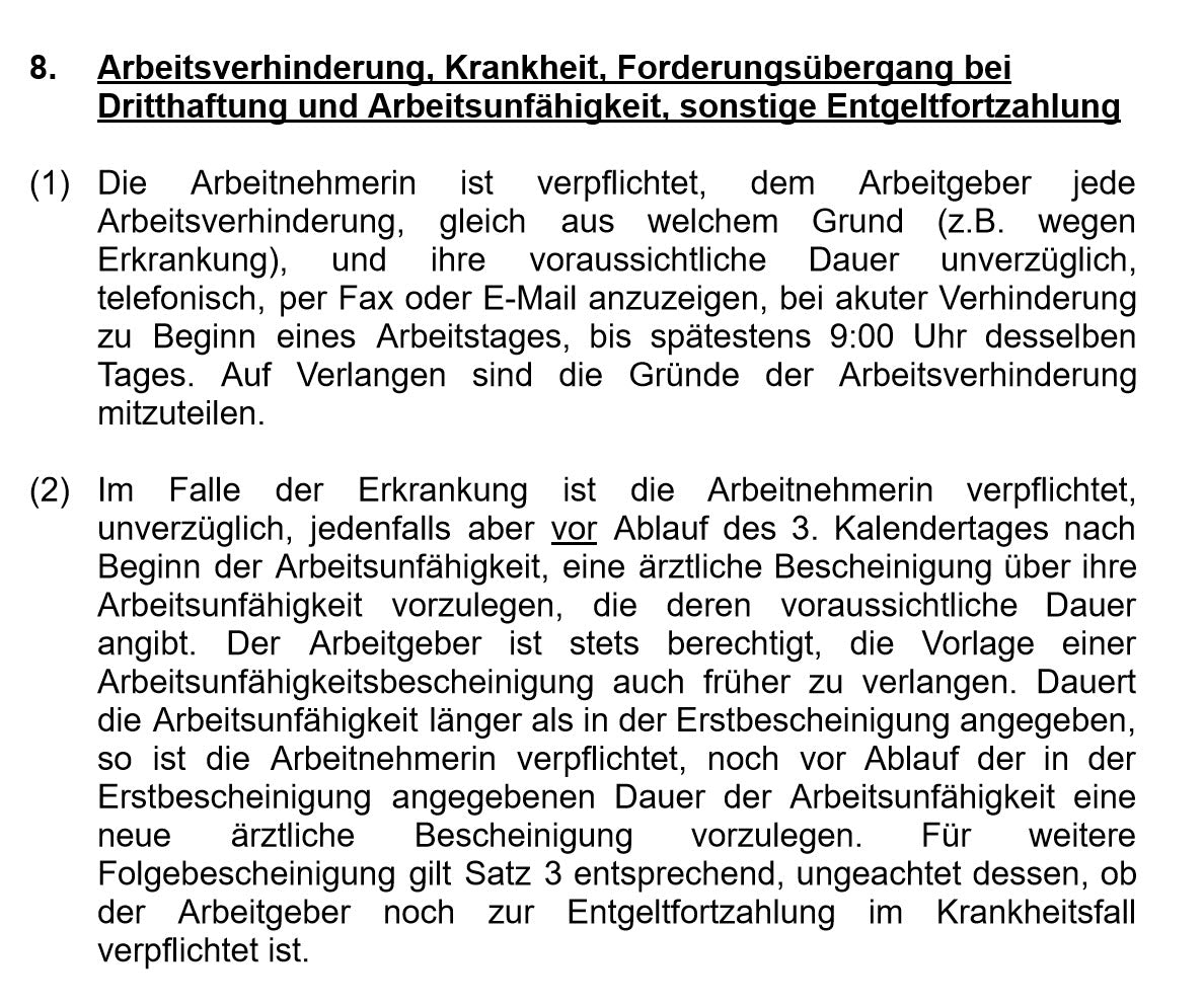 Arbeitsvertrag-Klinolektor