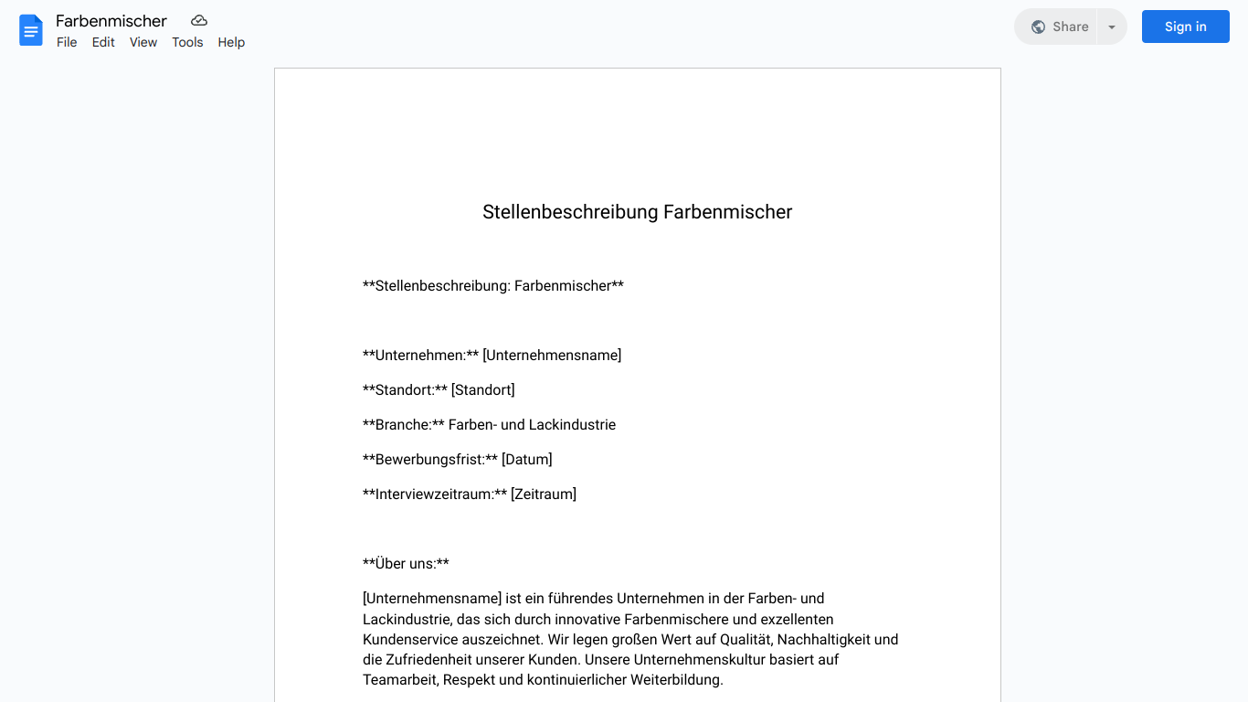 Stellenbeschreibung-Farbenmischer