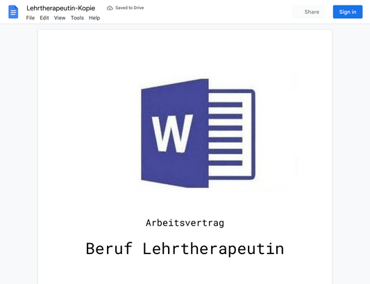 Arbeitsvertrag-Lehrtherapeutin