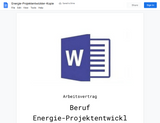 Arbeitsvertrag-Energie-Projektentwickler