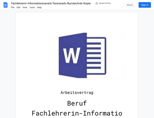 Arbeitsvertrag-Fachlehrerin-Informationsverarb-Textverarb-Burotechnik