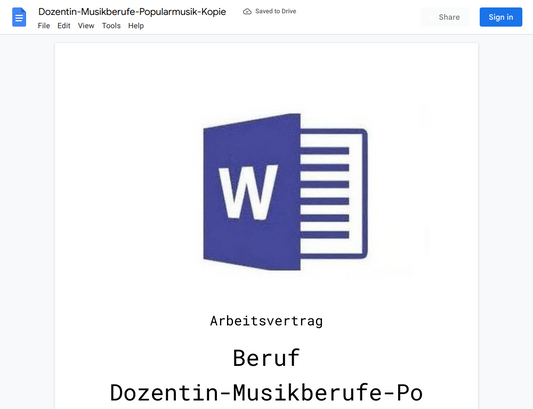 Arbeitsvertrag-Dozentin-Musikberufe-Popularmusik