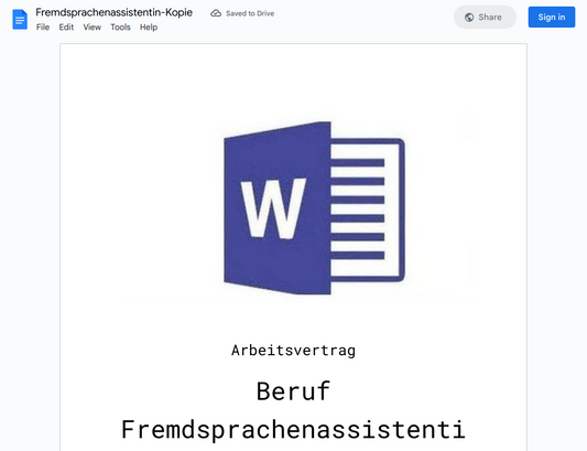 Arbeitsvertrag-Fremdsprachenassistentin