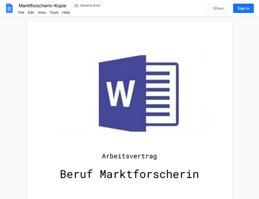 Arbeitsvertrag-Marktforscherin