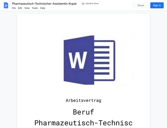 Arbeitsvertrag-Pharmazeutisch-Technischer-Assistentin