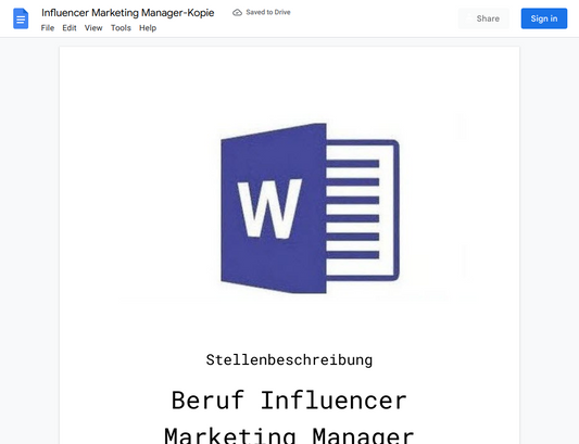 Stellenbeschreibung-Influencer Marketing Manager