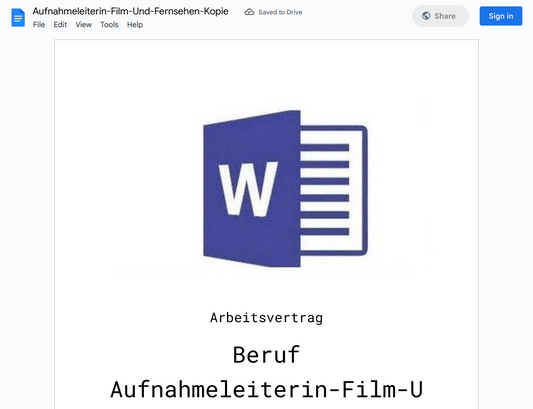 Arbeitsvertrag-Aufnahmeleiterin-Film-Und-Fernsehen