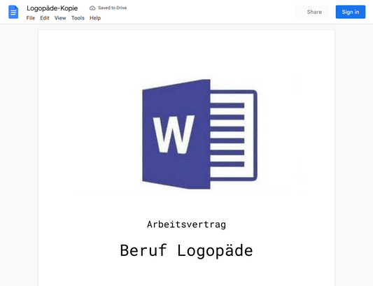 Arbeitsvertrag-Logopäde