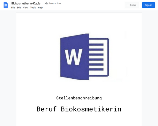 Stellenbeschreibung-Biokosmetikerin