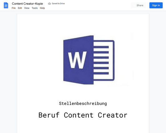 Stellenbeschreibung-Content Creator