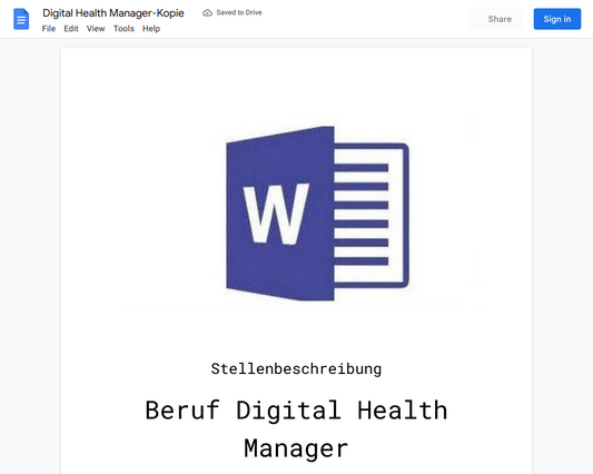 Stellenbeschreibung-Digital Health Manager