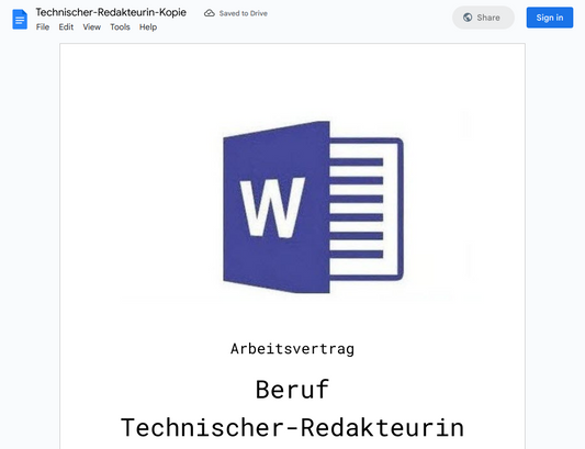 Arbeitsvertrag-Technischer-Redakteurin