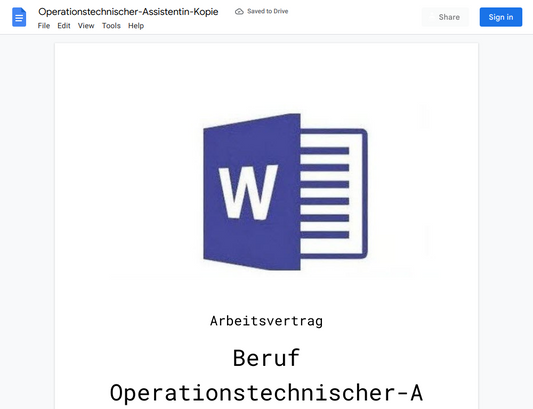 Arbeitsvertrag-Operationstechnischer-Assistentin