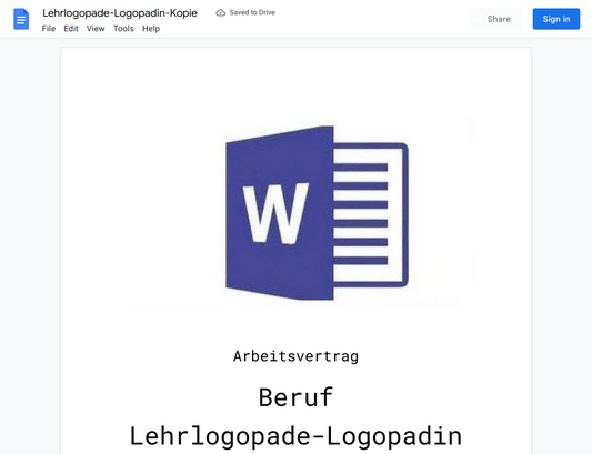 Arbeitsvertrag-Lehrlogopade-Logopadin