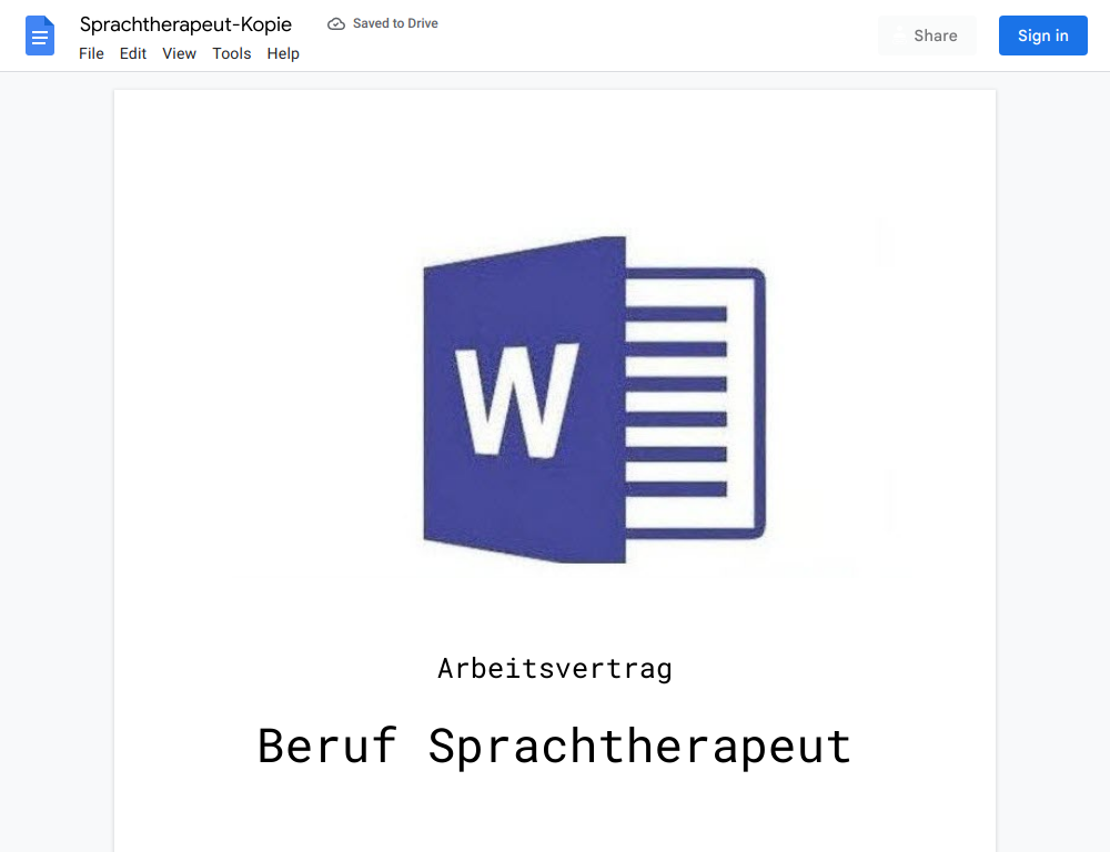 Arbeitsvertrag-Sprachtherapeut