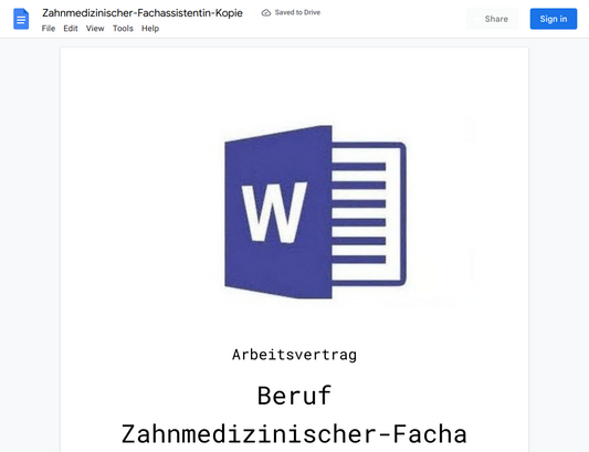 Arbeitsvertrag-Zahnmedizinischer-Fachassistentin