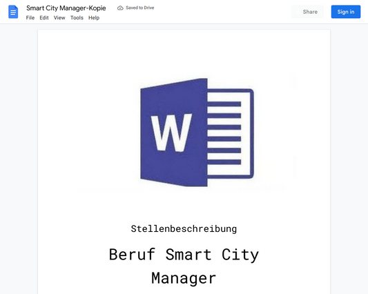 Stellenbeschreibung-Smart City Manager