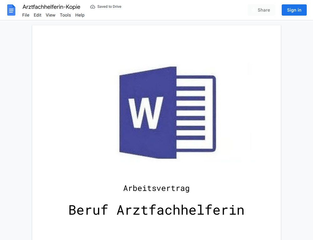 Arbeitsvertrag-Arztfachhelferin