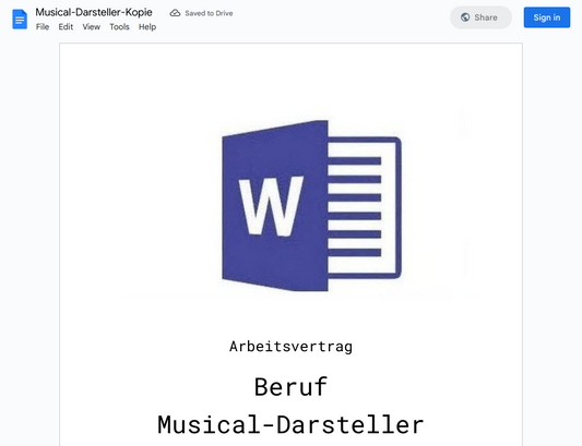 Arbeitsvertrag-Musical-Darsteller