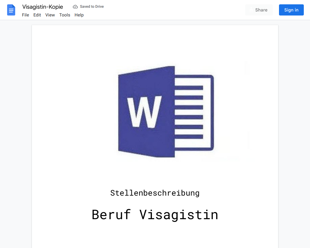 Stellenbeschreibung-Visagistin