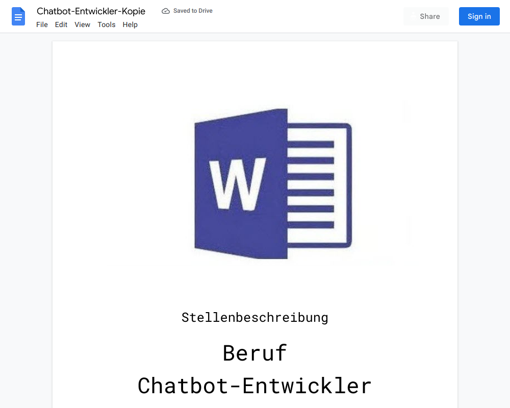 Stellenbeschreibung-Chatbot-Entwickler