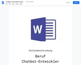 Stellenbeschreibung-Chatbot-Entwickler