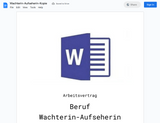 Arbeitsvertrag-Wachterin-Aufseherin