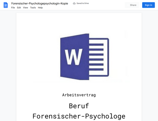 Arbeitsvertrag-Forensischer-Psychologepsychologin