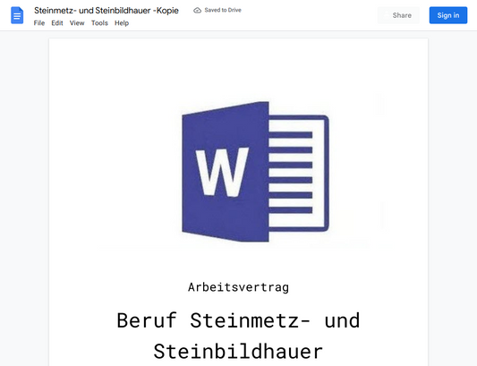 Arbeitsvertrag-Steinmetz- und Steinbildhauer 