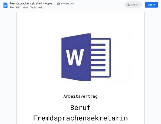 Arbeitsvertrag-Fremdsprachensekretarin