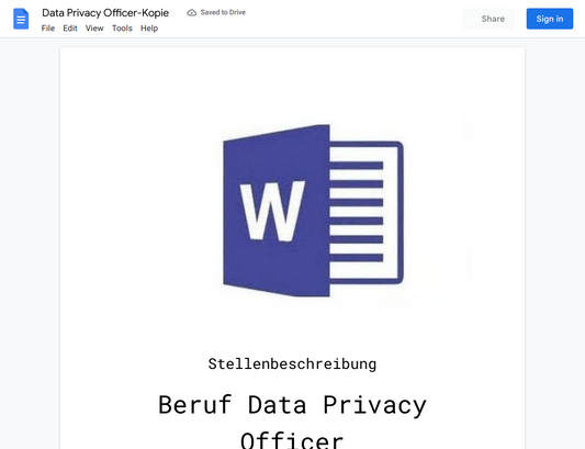 Stellenbeschreibung-Data Privacy Officer