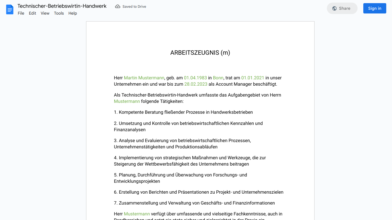 Arbeitszeugnis-Technischer-Betriebswirtin-Handwerk – Simply Download