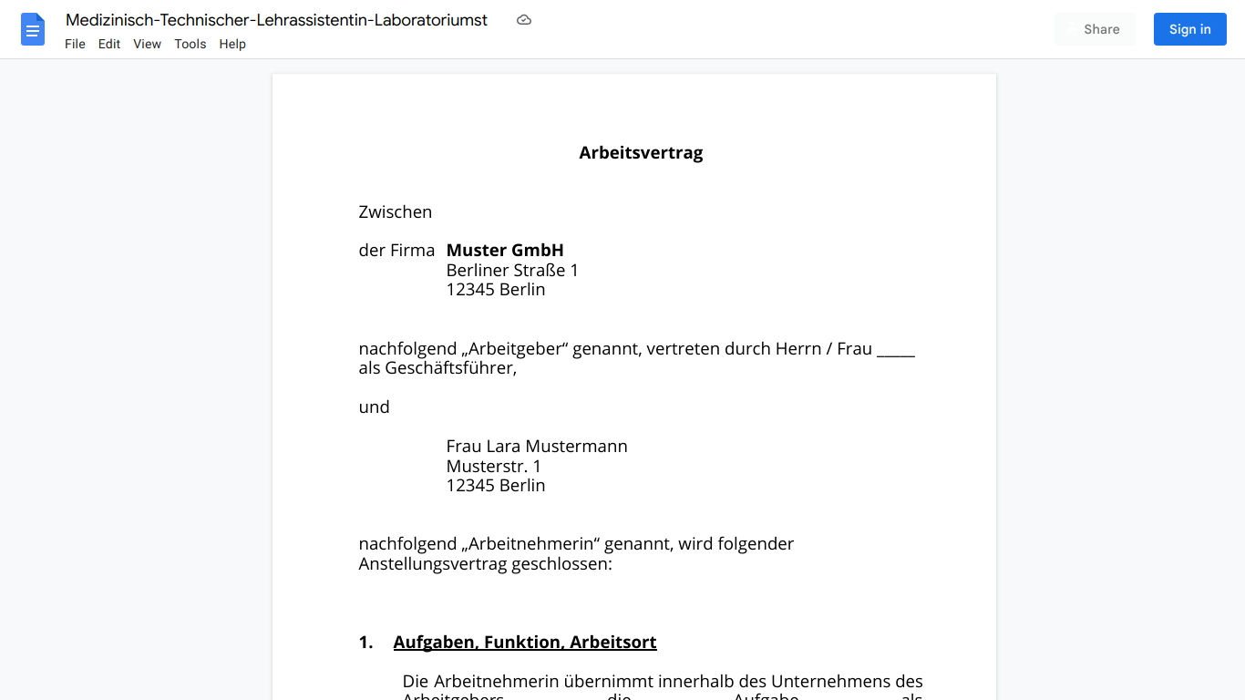 Arbeitsvertrag-Medizinisch-Technischer-Lehrassistentin-Laboratoriumst