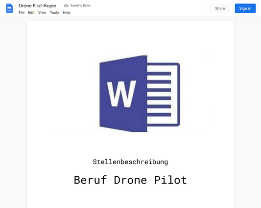 Stellenbeschreibung-Drone Pilot