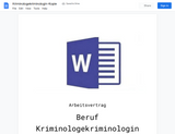 Arbeitsvertrag-Kriminologekriminologin