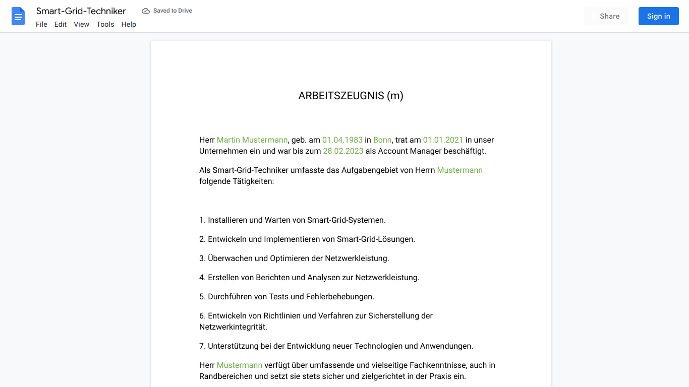 Arbeitszeugnis-Smart-Grid-Techniker – Simply Download