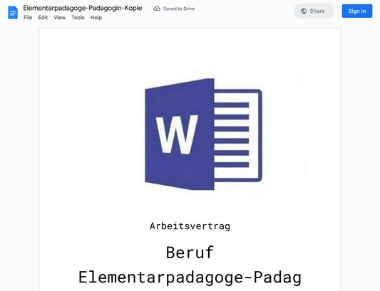 Arbeitsvertrag-Elementarpadagoge-Padagogin