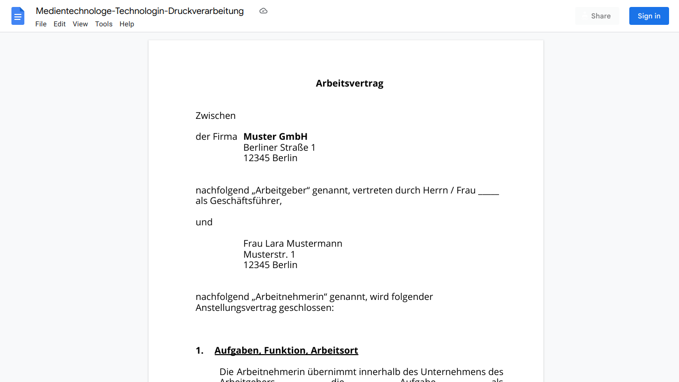 Arbeitsvertrag-Medientechnologe-Technologin-Druckverarbeitung