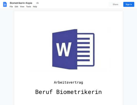 Arbeitsvertrag-Biometrikerin