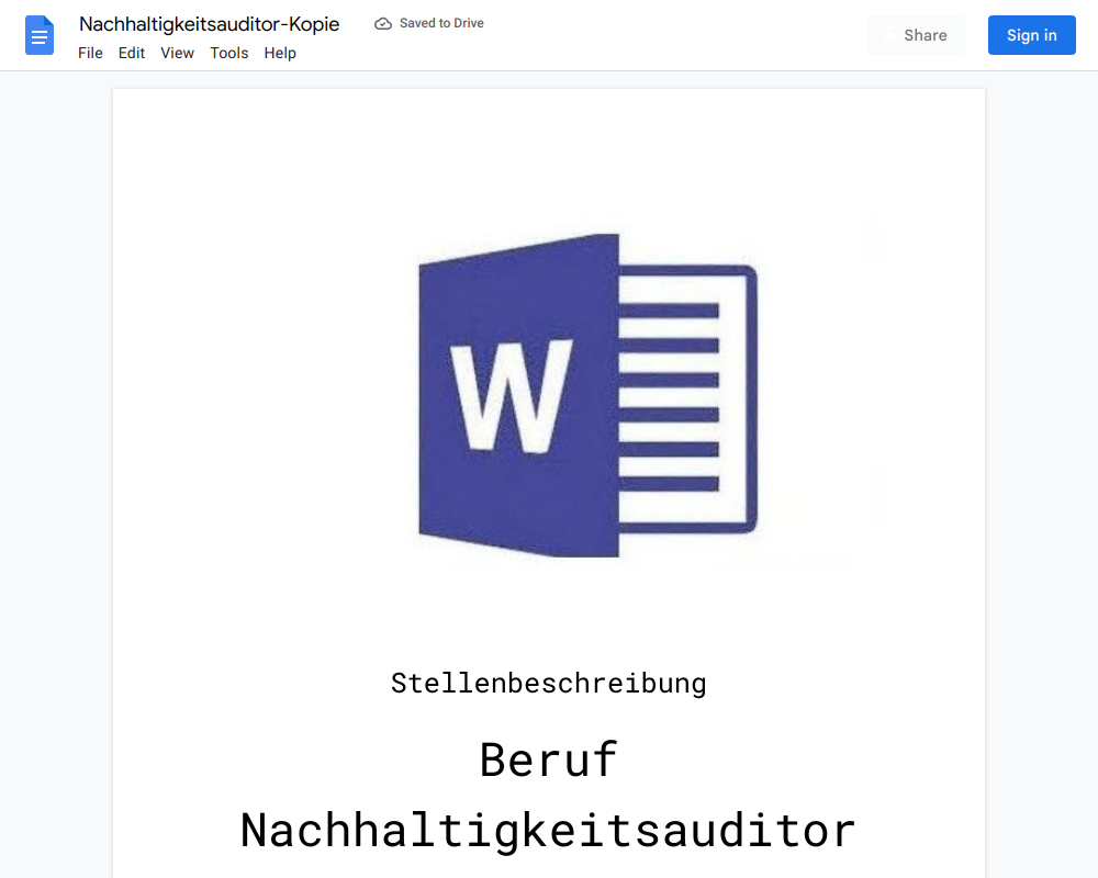 Stellenbeschreibung-Nachhaltigkeitsauditor