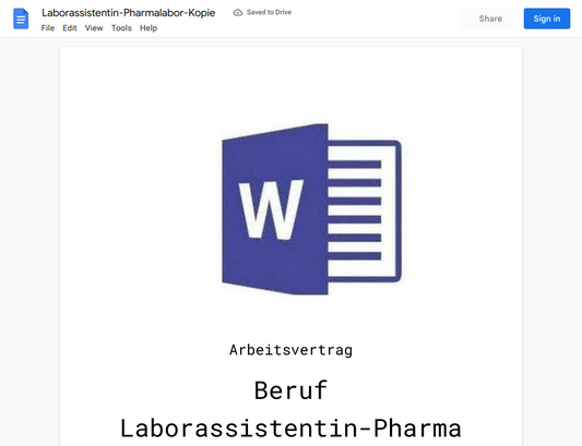 Arbeitsvertrag-Laborassistentin-Pharmalabor