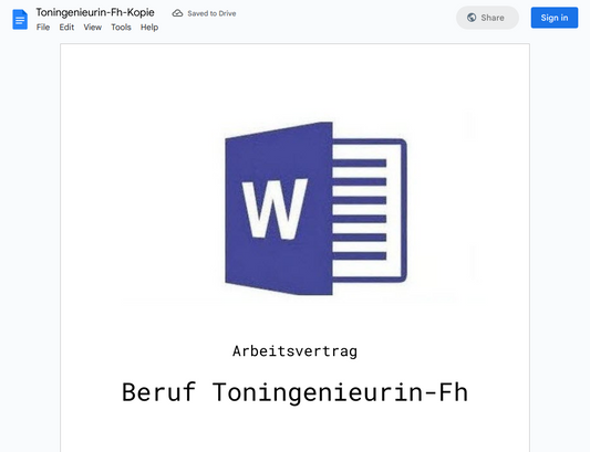 Arbeitsvertrag-Toningenieurin-Fh